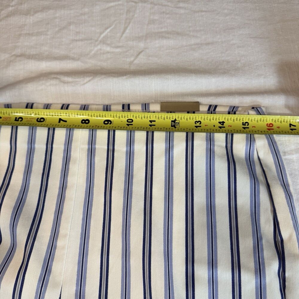 Chico's Crop Pants Capris Women's Size 8 Blue White Striped Metallic Straight - Picture 11 of 11